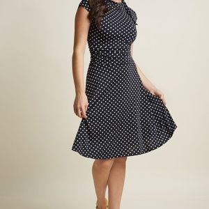 Modcloth Black & White polka dot dress size S